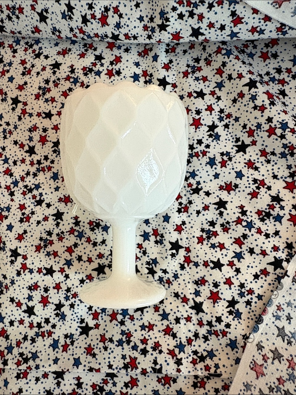 White Textured Diamond pattern Milk Glass 
Candy dish